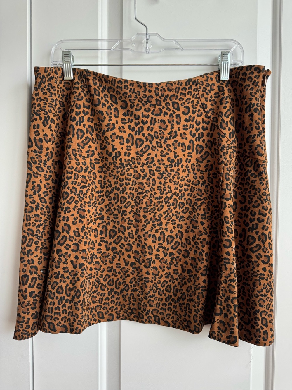 The Limited Leopard Print Stretch Ponte A-Line Skirt